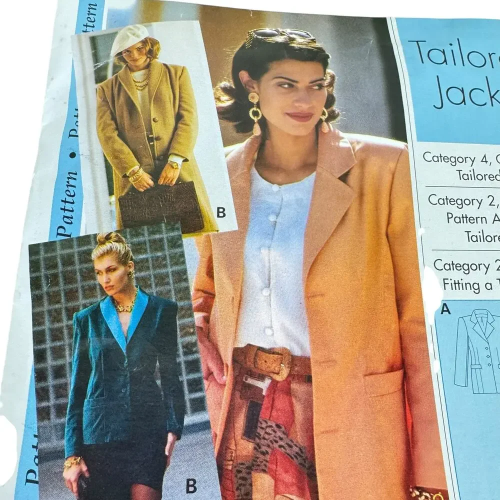 Vintage Unused Tailored‎ Jacket Sewing Pattern Step-By Step Instructions